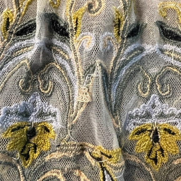 FREE PEOPLE WOMENS CREME AND SHEER BOHO LONG BELL SLEEVES TOP SIZE LARGE - Picture 16 of 16